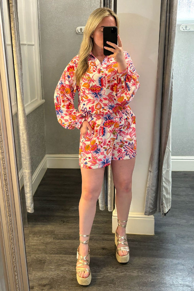 Pink Floral Shorts Co-ord