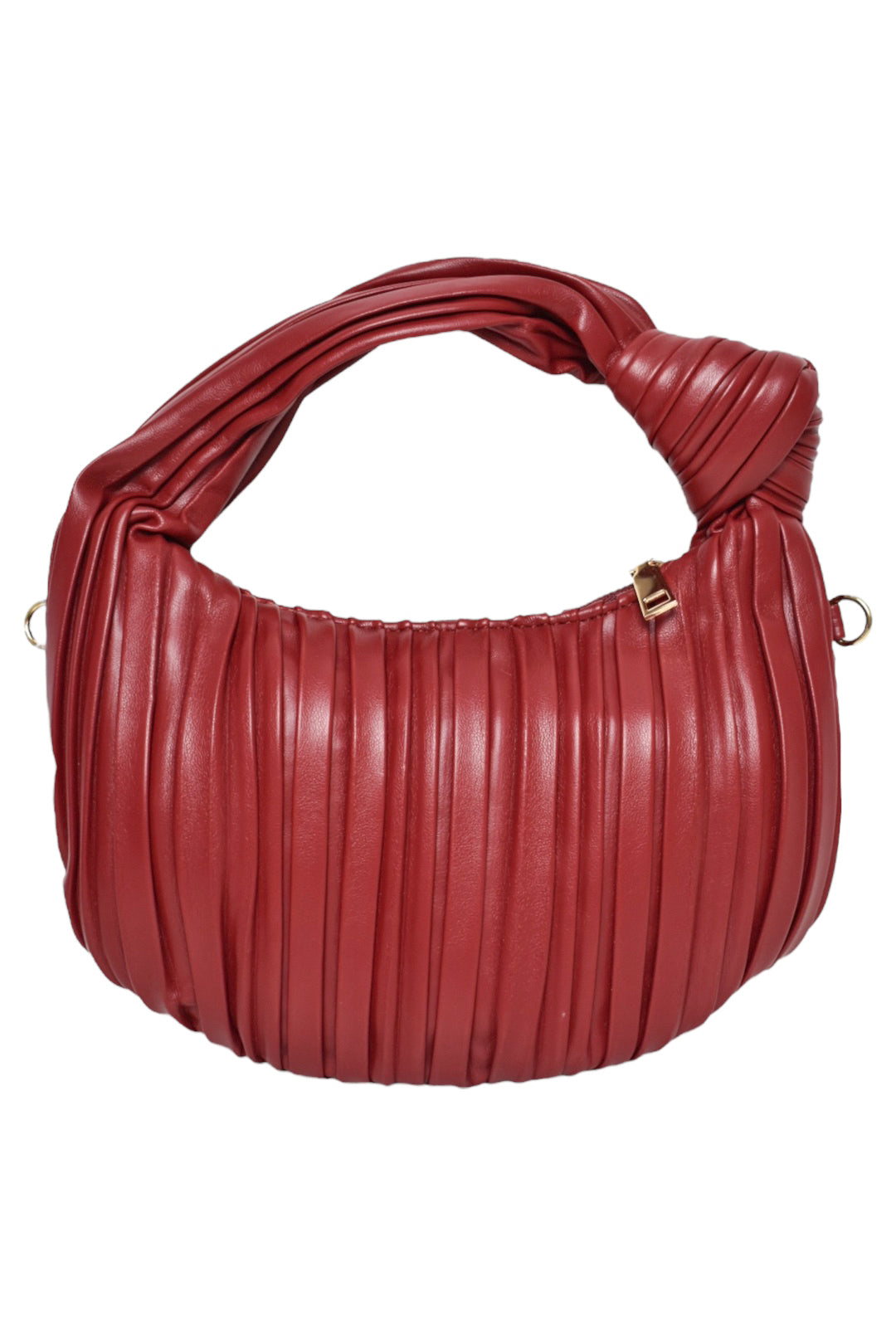 Burgundy Pleated Knot Grab Bag