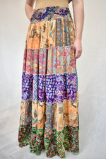 Multi Printed Tiered Maxi Skirt