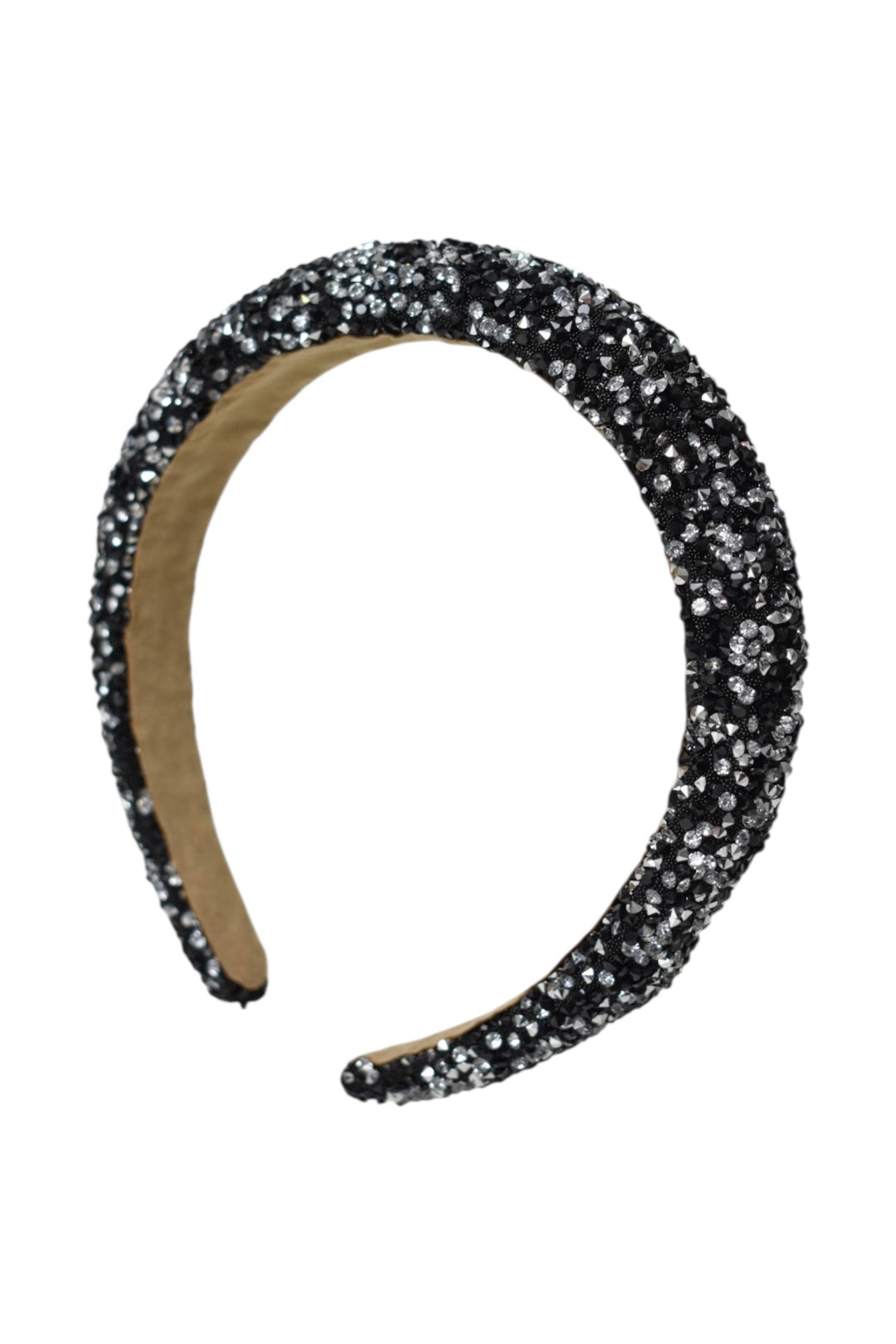 Black Crystal & Pearl Embellished Hairband