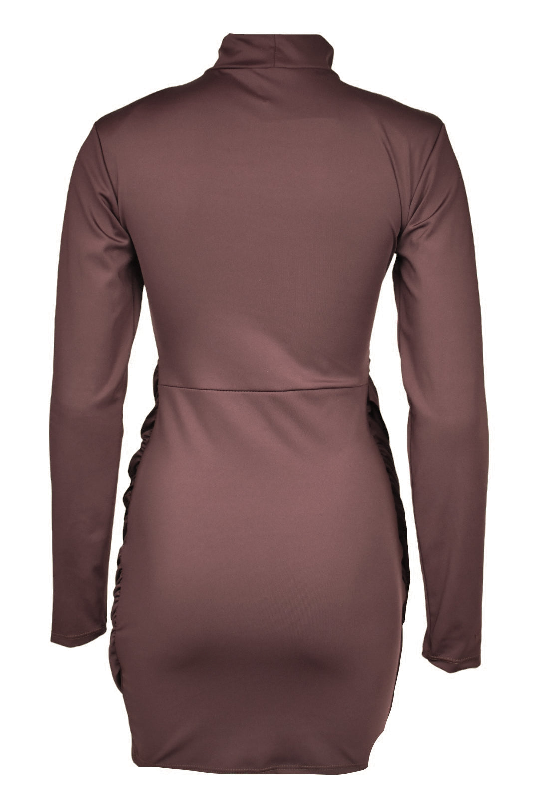 Brown Drape & Sash Dress