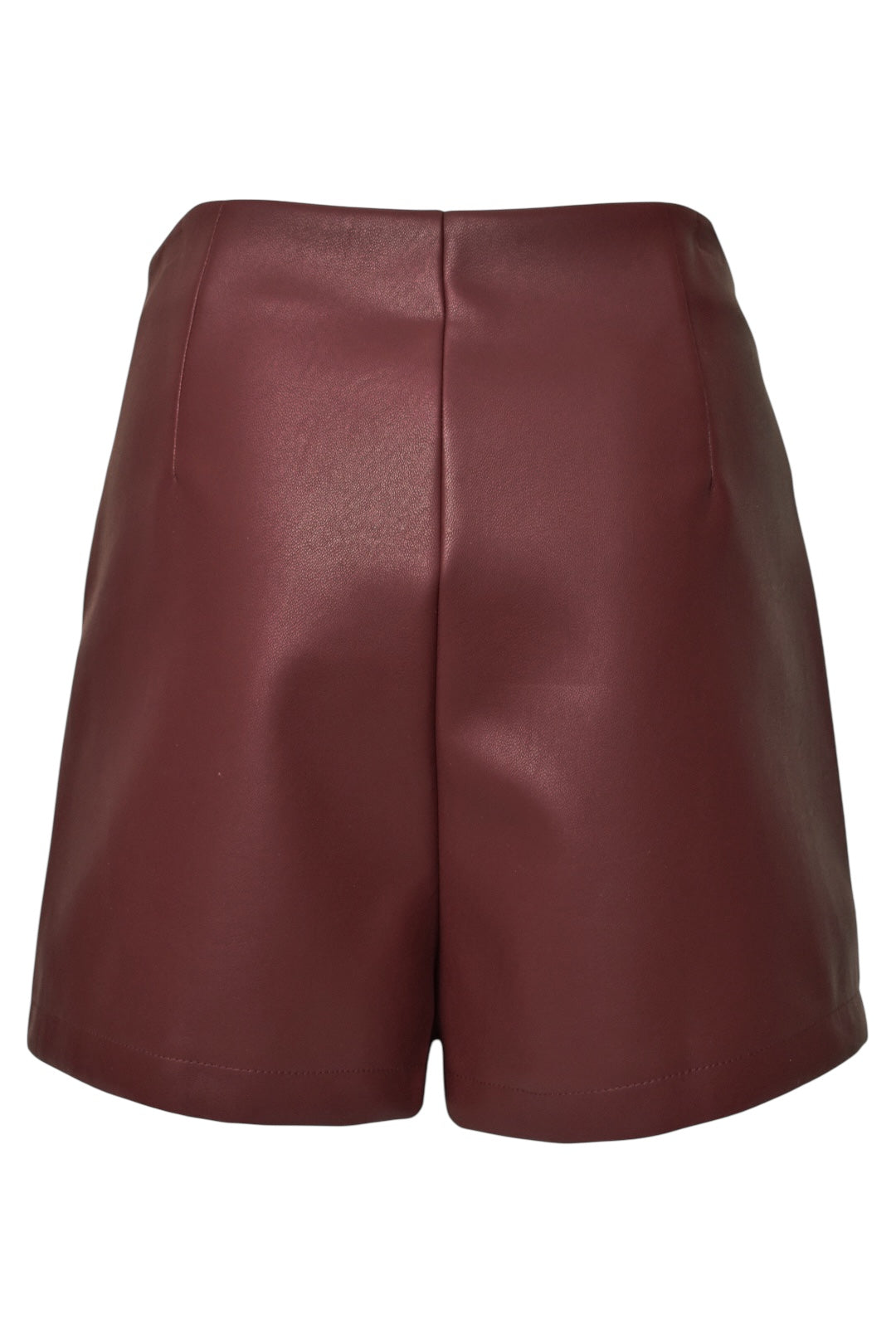 Brown Faux Leather Side Split Skort