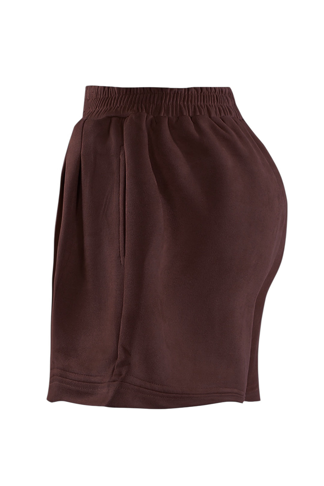 Brown Faux Suede Runner Shorts