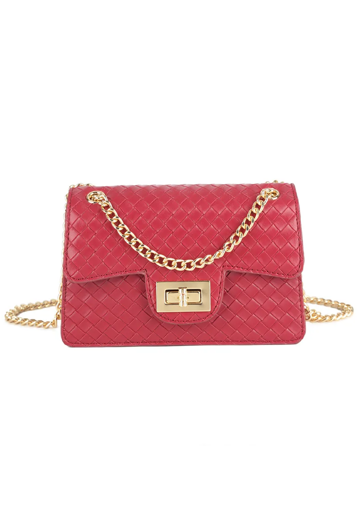 Burgundy Woven Mini Cross Body Bag