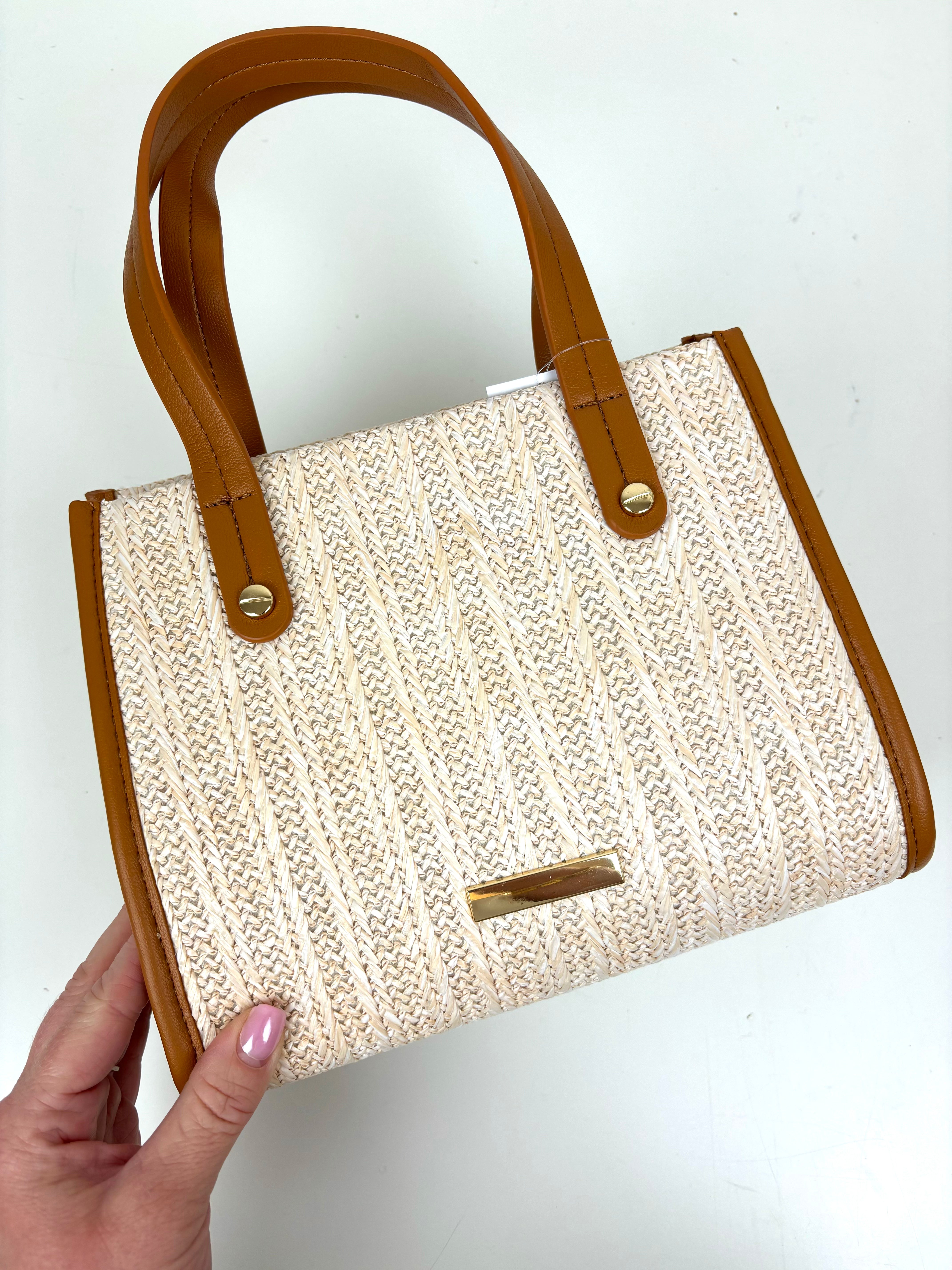 Tan Woven Tote Bag Jessie Co