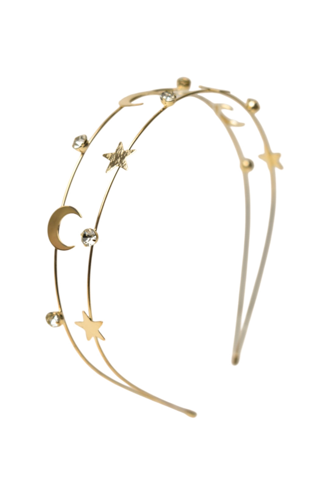 Gold Moon & Star Diamante Hairband