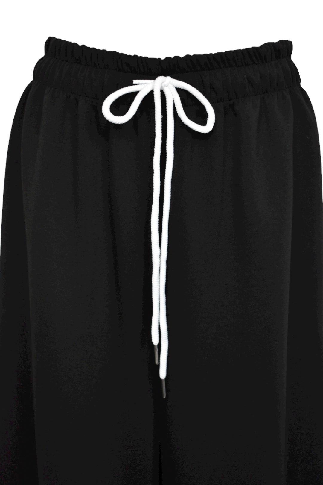 Black & White Side Stripe Wide Leg Joggers