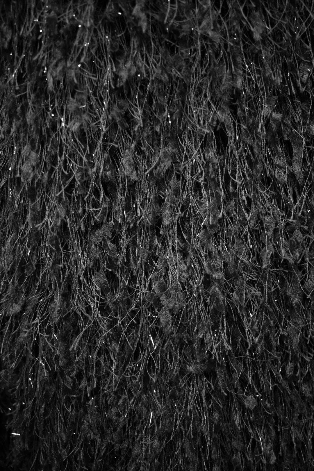 Black Metallic Thread Fringe Jumper