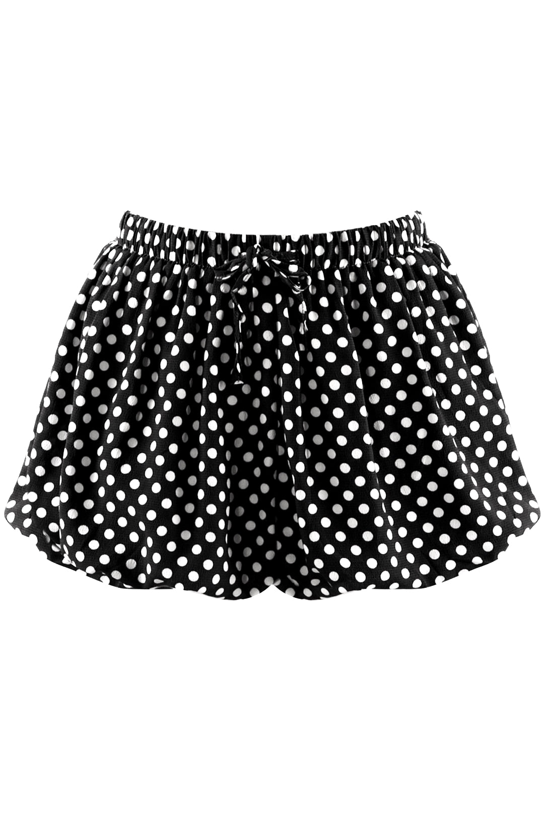 Black & White Polka Dot Bubble Hem Shorts