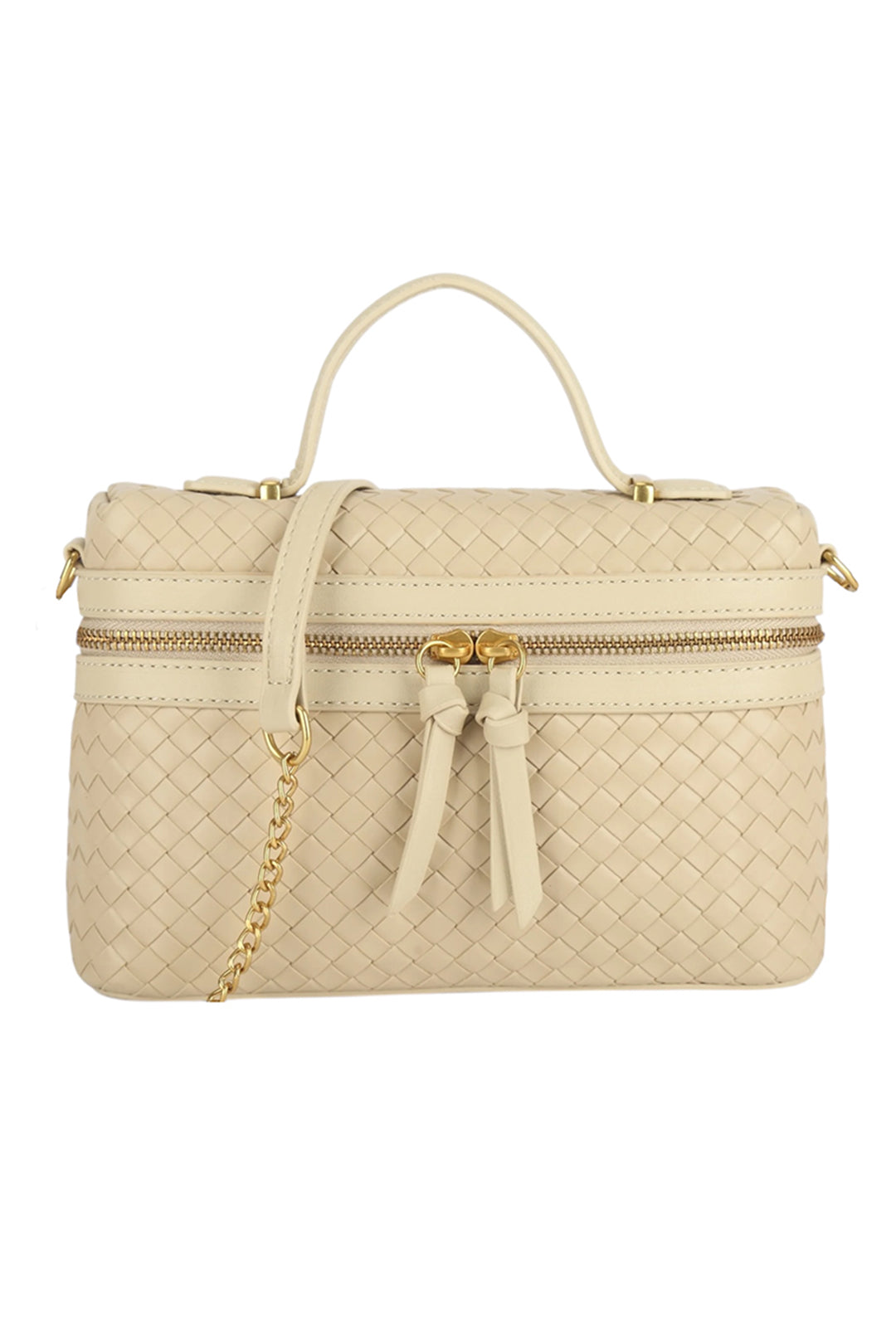 Nude Woven Vanity Cross Body Bag