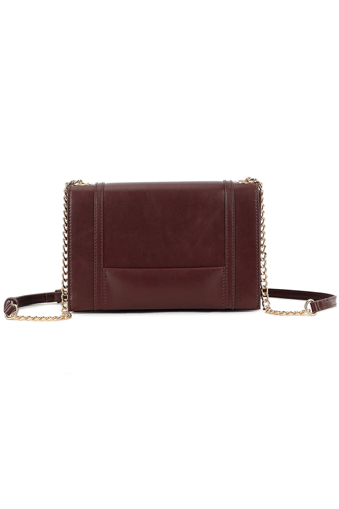 Burgundy Panelled Cross Body Bag