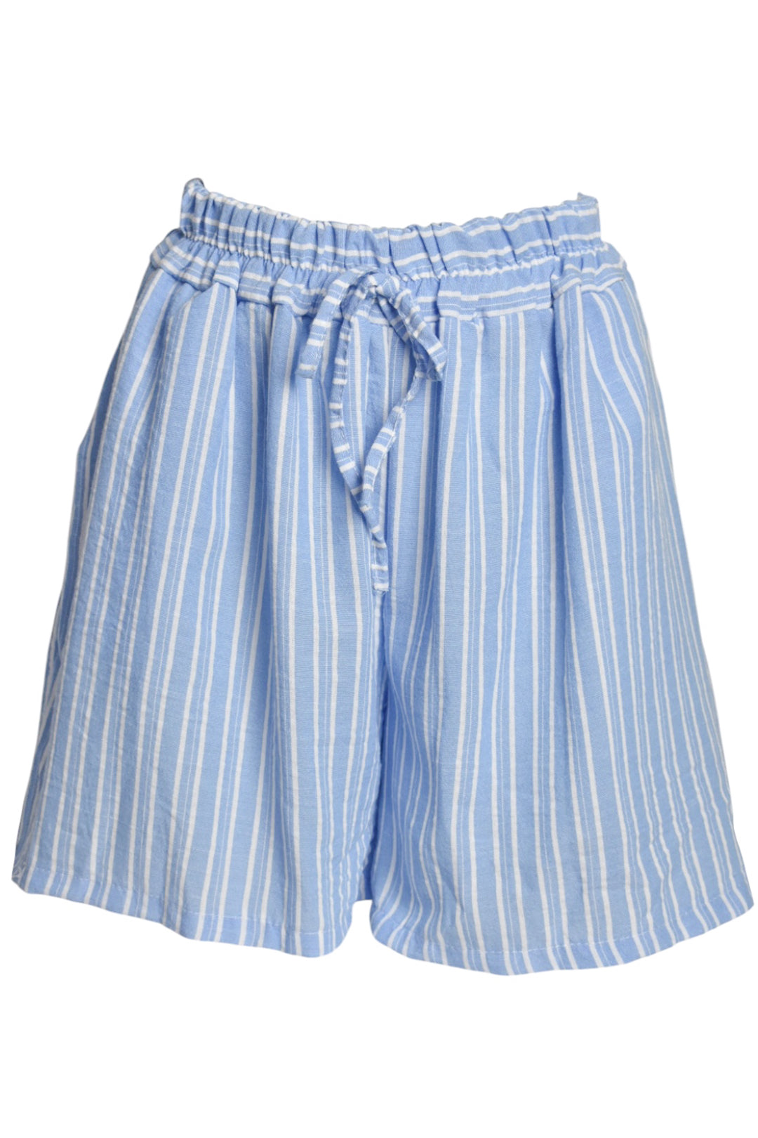 Blue Striped Wide Leg Shorts