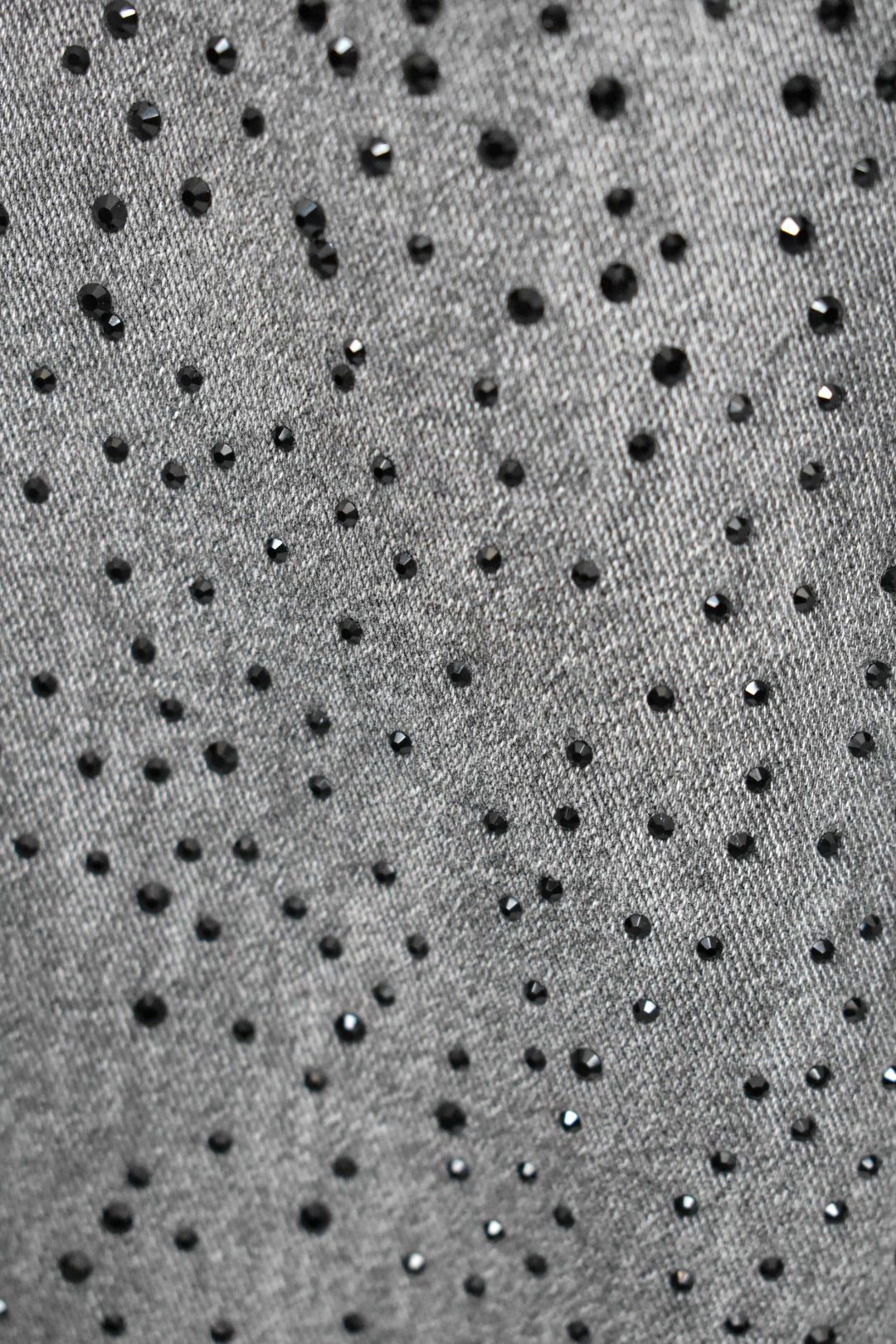 Grey Denim & Black Diamante Straight Leg Jeans