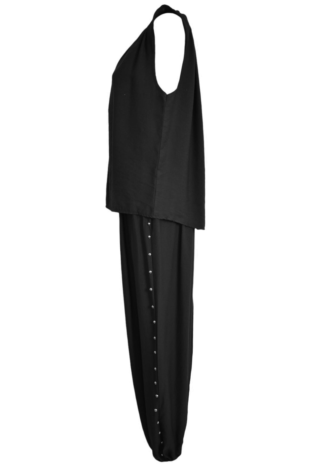 Black Stud Detail Vest & Cuffed Trousers Co-ord