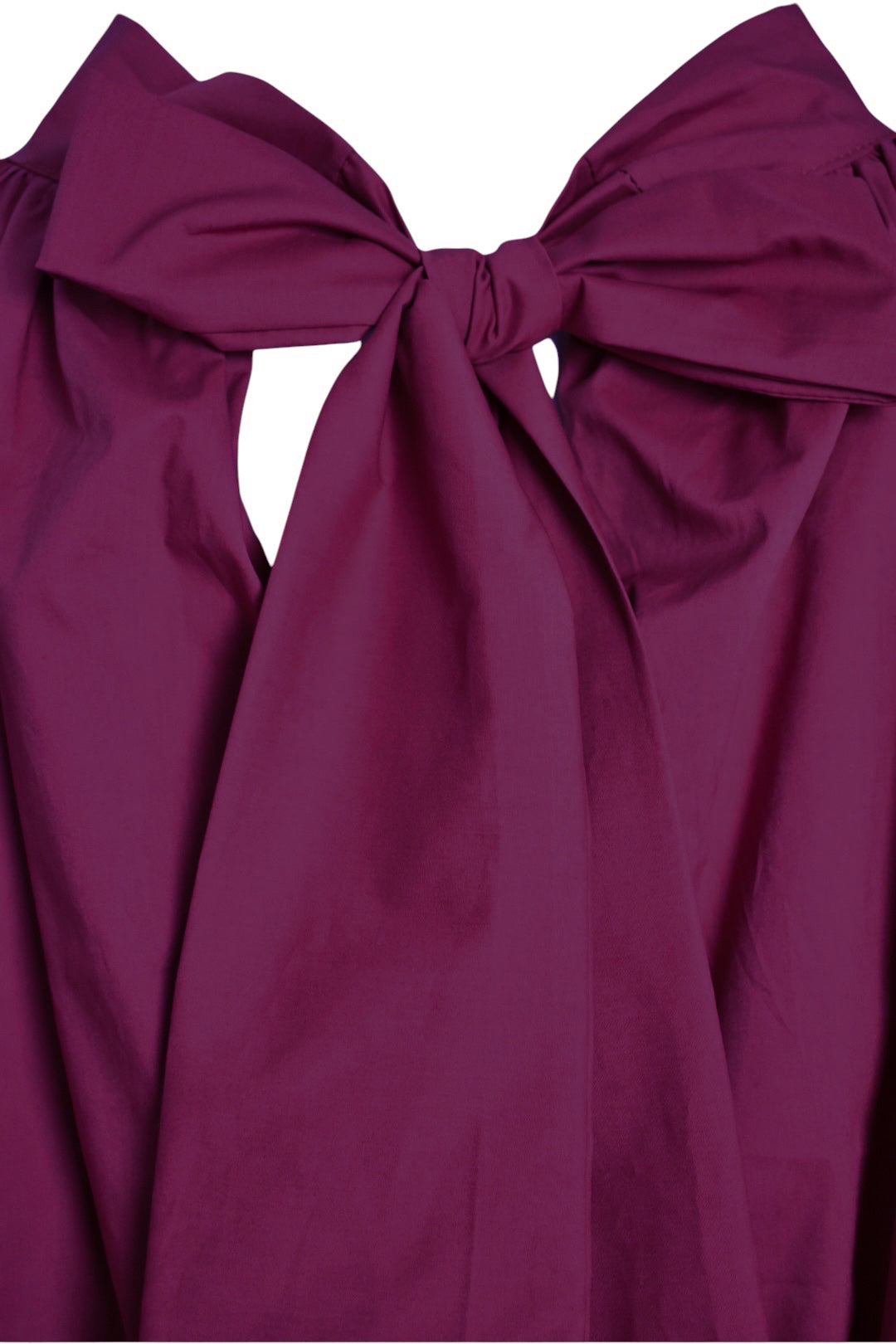 Wine Bubble Hem Tie Blouse