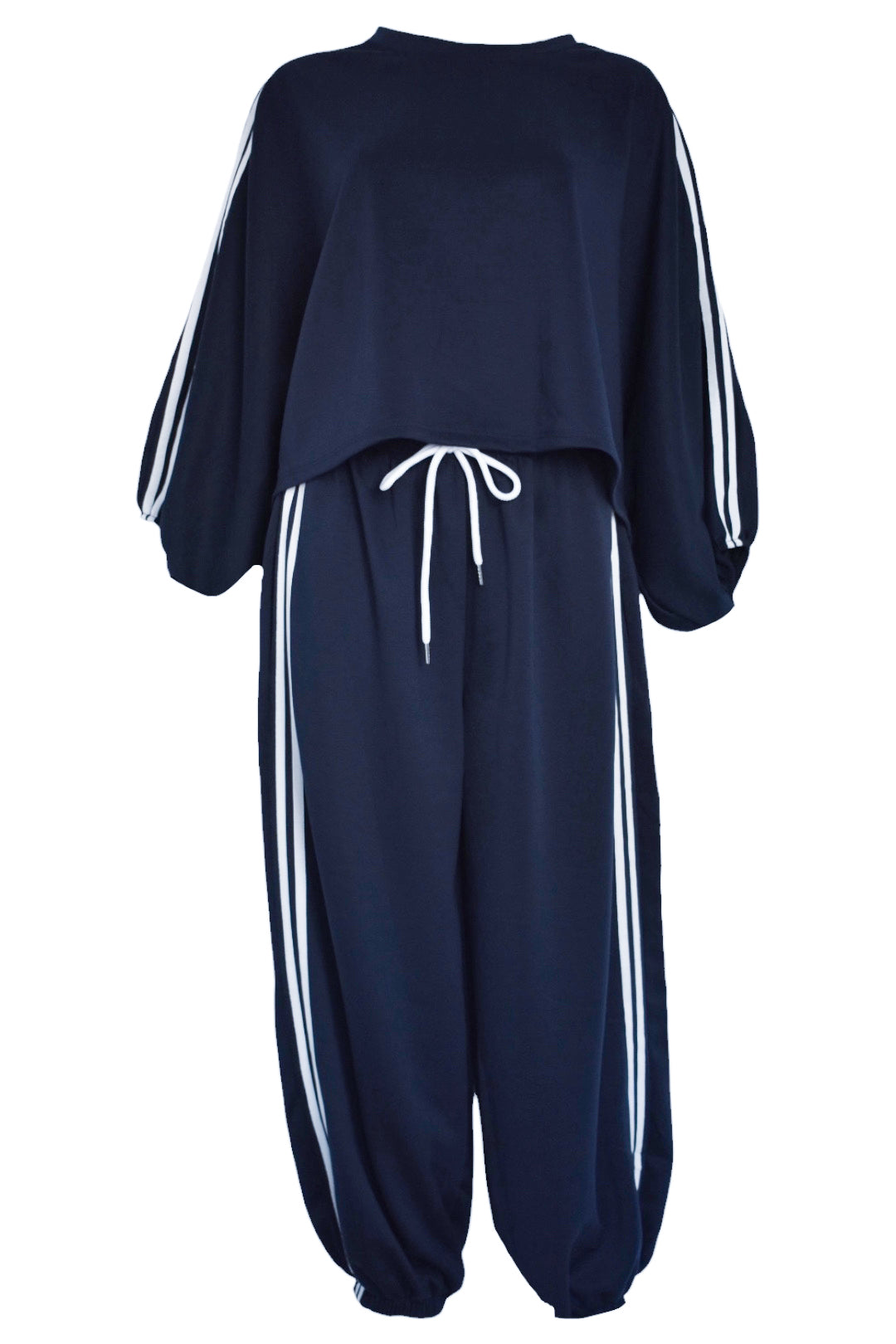 Navy Striped Cuffed Joggers Loungesuit