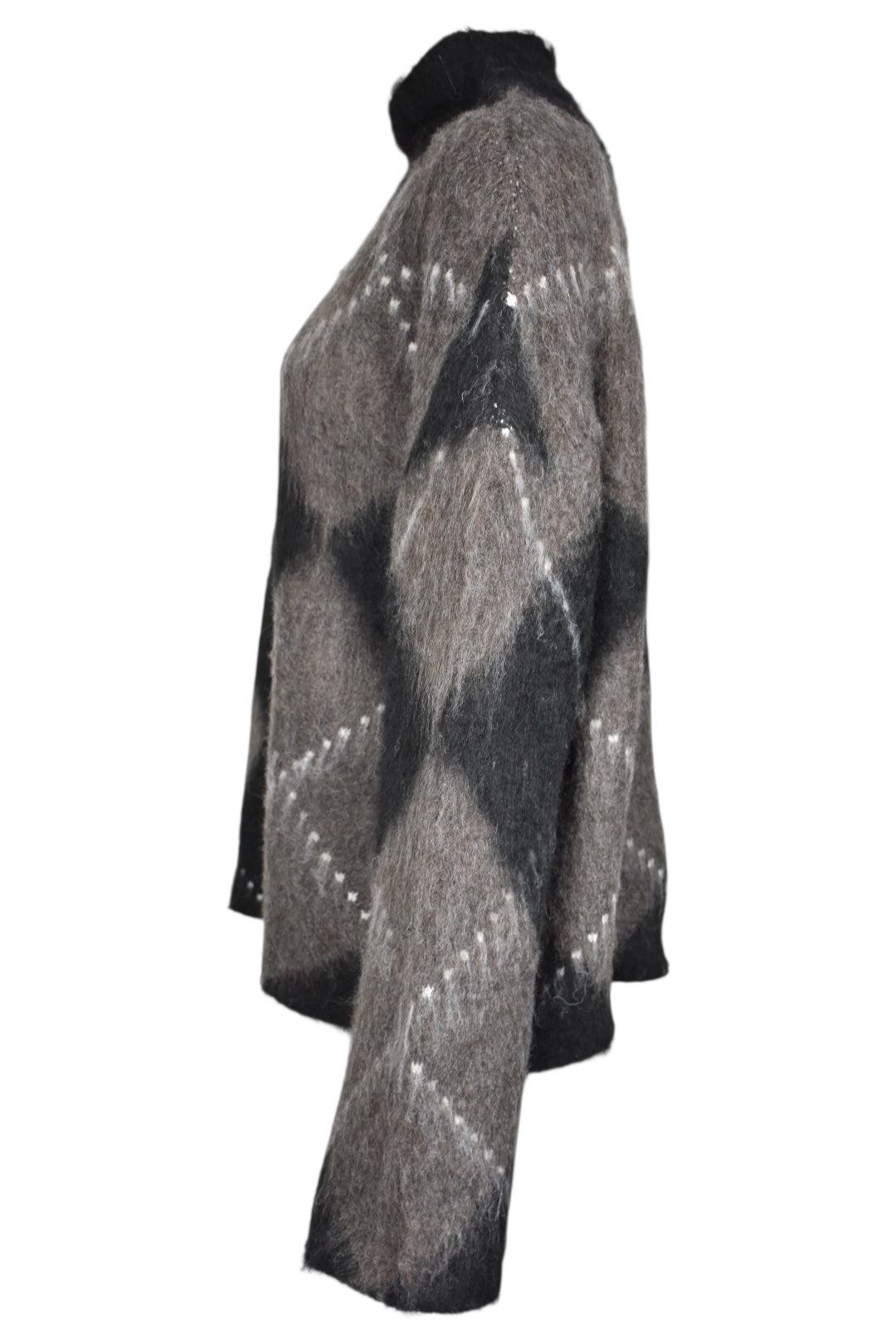 Black & Brown Argyle Turtle Neck Jumper