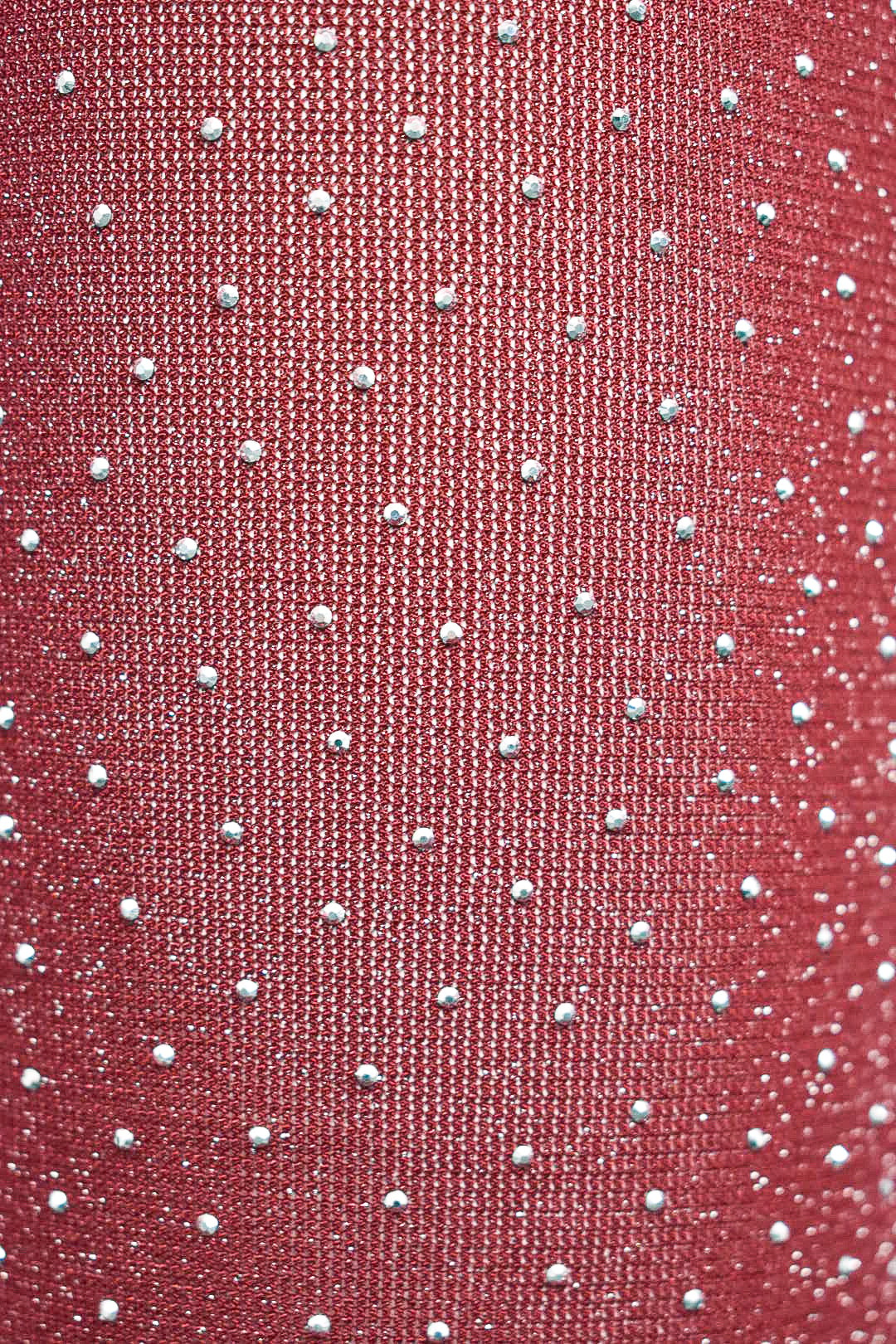 Burgundy Diamante Sheer Flared Trousers