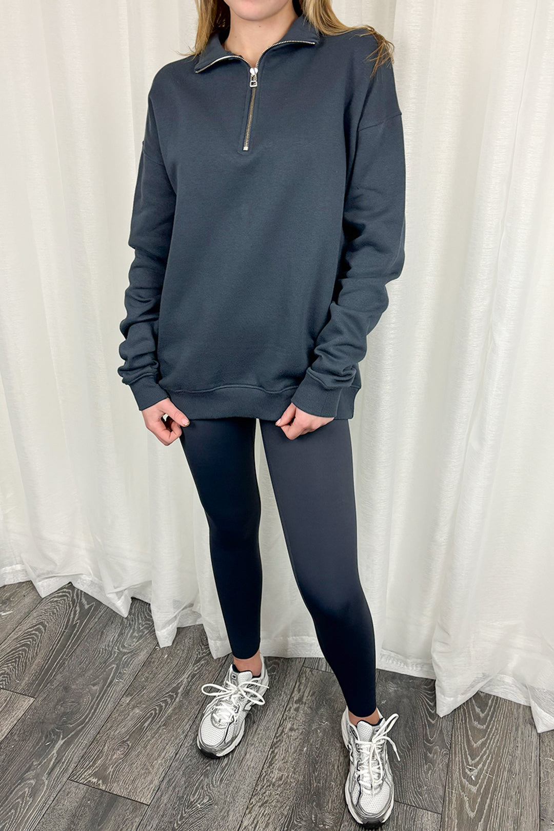 Slate Grey Quarter Zip Sweatshirt