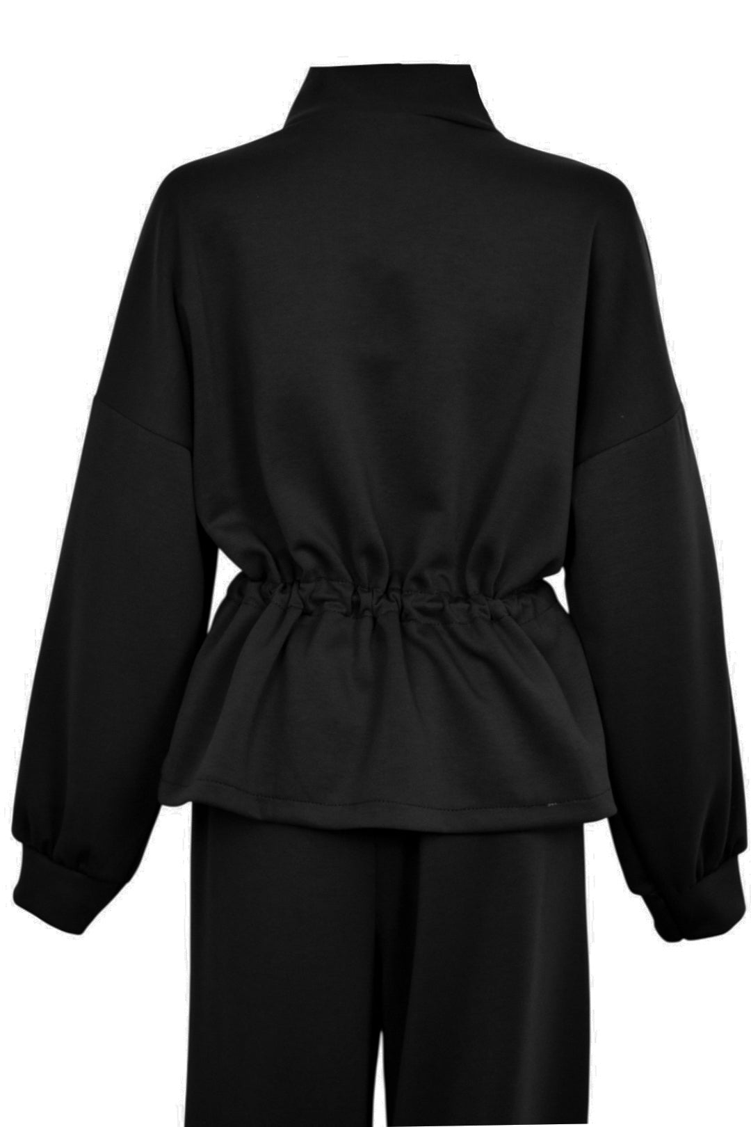 Black Drawstring Waist Loungesuit