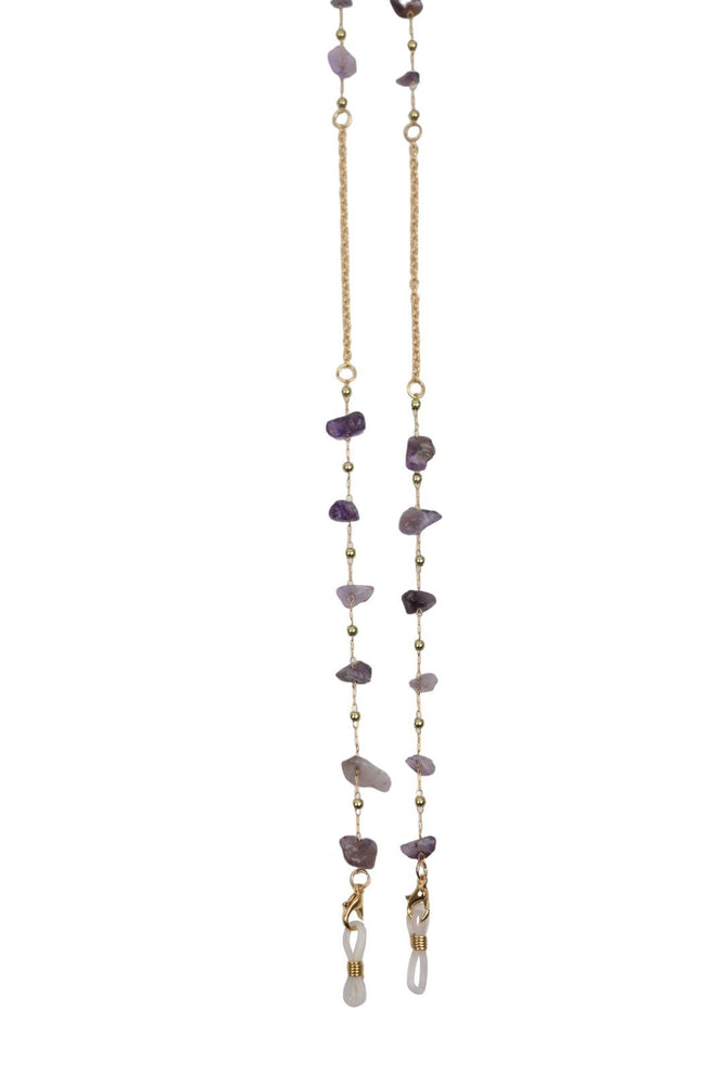 Gold & Purple Crystal Sunglasses Chain