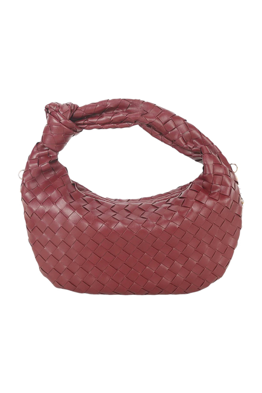 Burgundy Woven Knotted Grab Bag
