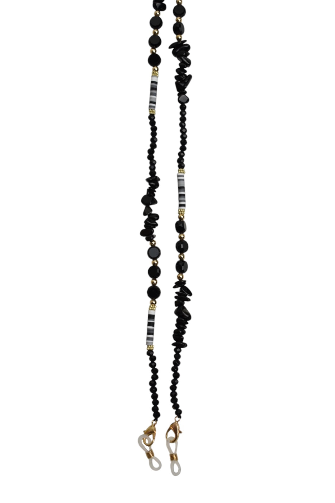 Black Crystal & Beaded Sunglasses Chain