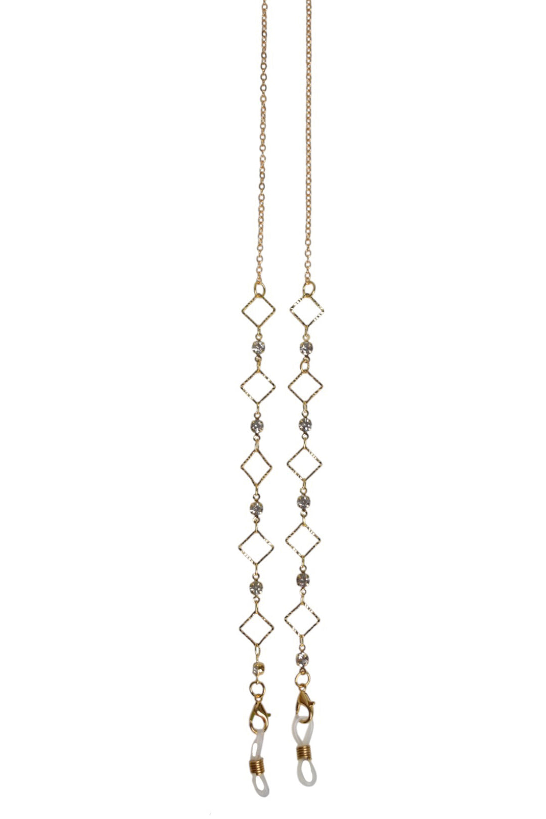 Gold Square & Diamante Sunglasses Chain