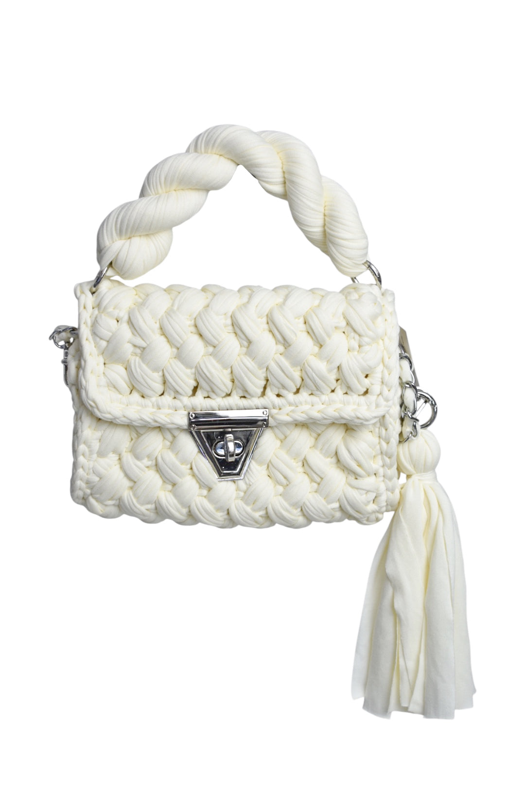 Cream Chunky Crochet Fabric Grab Bag