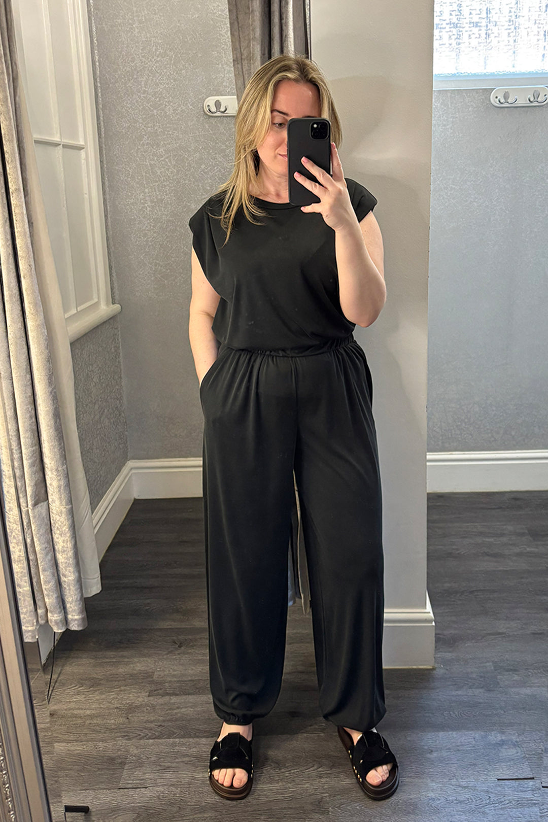 Black Sleeveless Top & Cuffed Trousers Co-ord