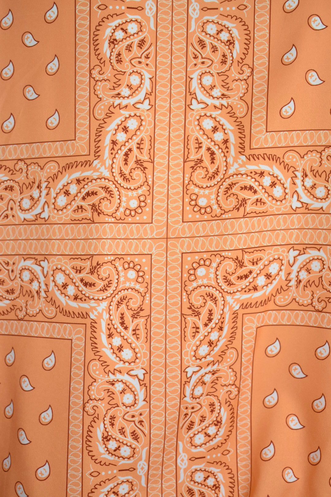 Orange Paisley Bandana Print Zipped Jacket & Shorts Co-ord