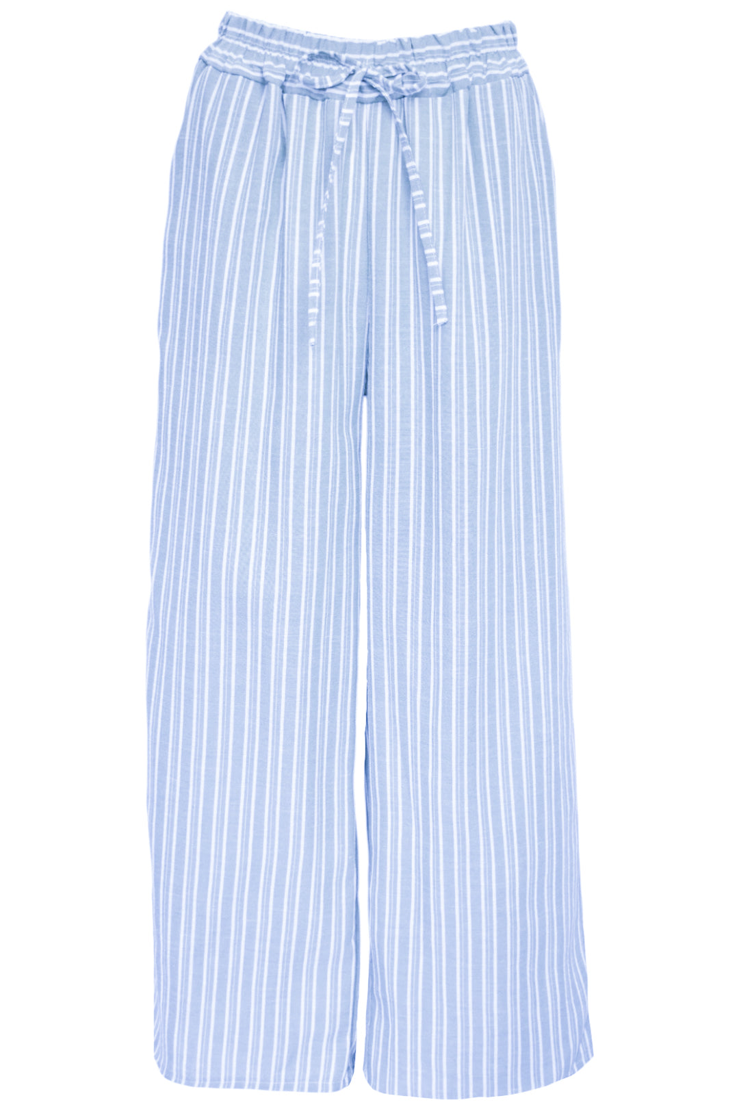 Blue Striped Wide Leg Trousers