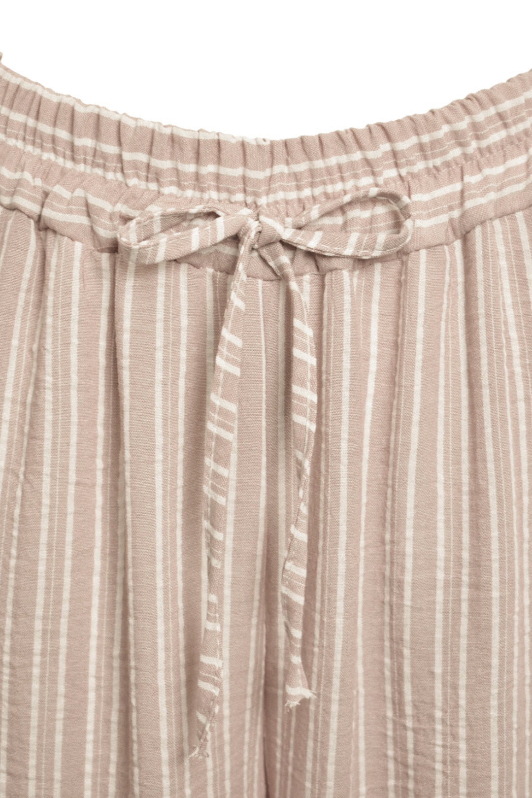 Taupe Striped Wide Leg Trousers