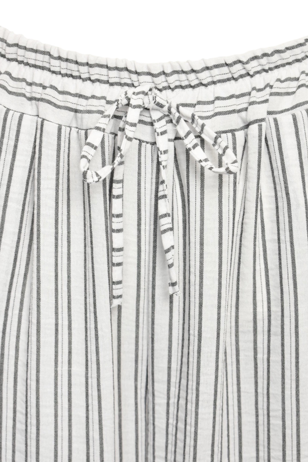 White Striped Wide Leg Trousers