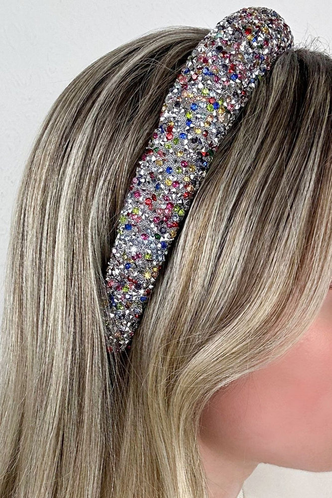 Silver Multi Crystal Embellished Hairband