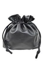 Black Drawstring Metallic Pouch Bag