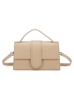 Nude Stitched Panel Cross Body Bag