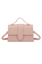 Pink Stitched Panel Cross Body Bag