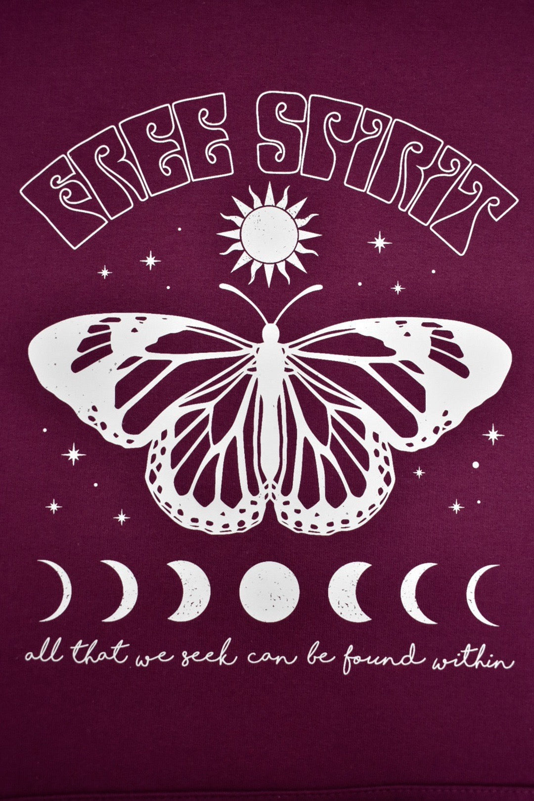 Purple Womens Free Spirit Butterfly Hoodie Design