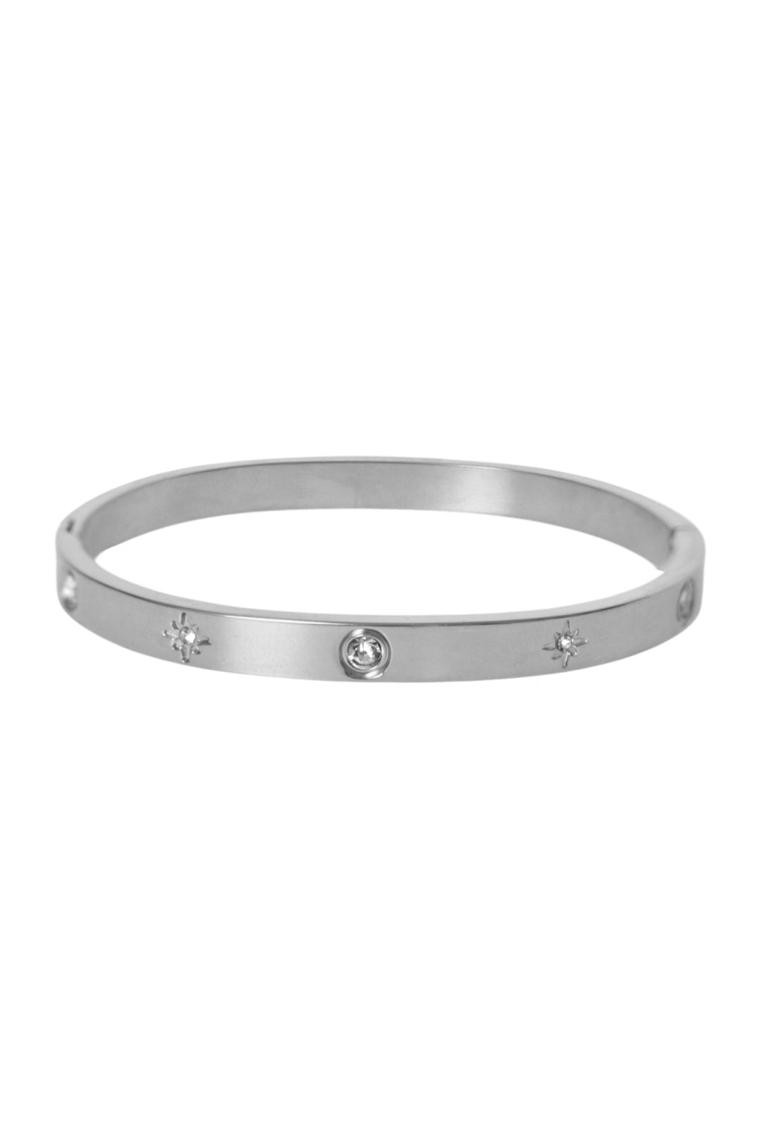 Silver Crystal Star Bangle