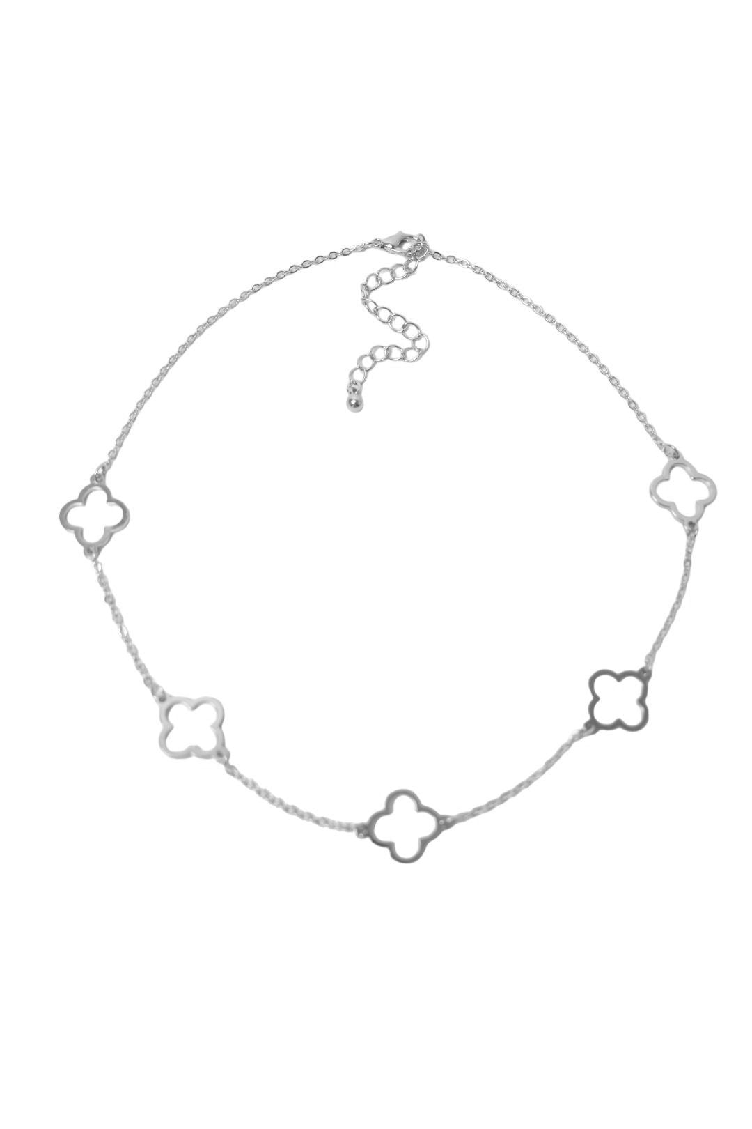 Silver Cut Out Clover Necklace