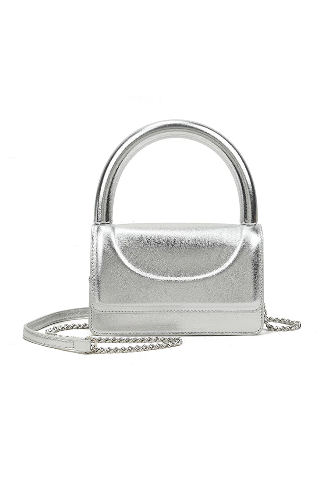 Silver Metallic U Handle Grab Bag