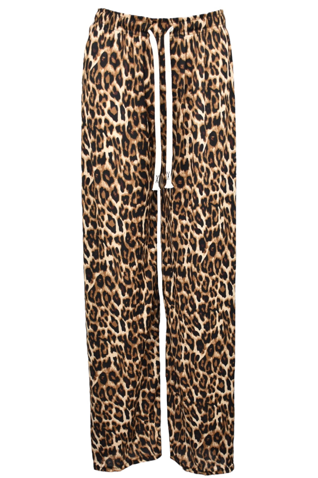 eWomens Leopard Print Pleated Wide Leg Trousers