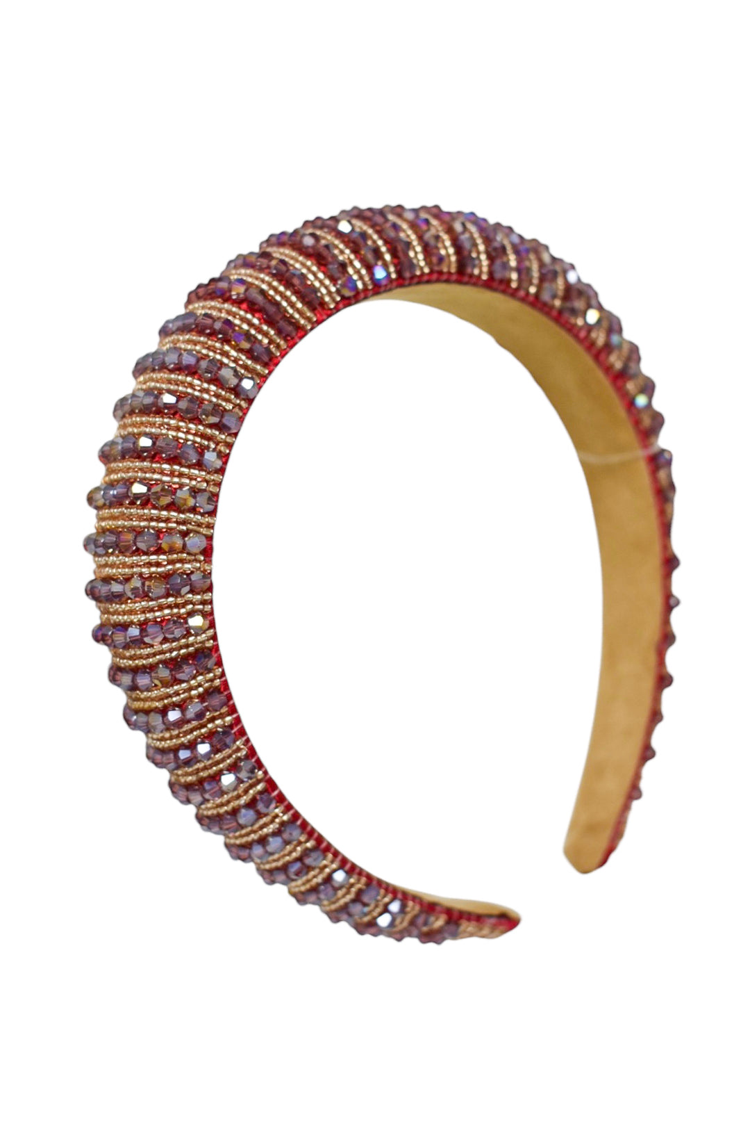 Burgundy Beaded Hairband