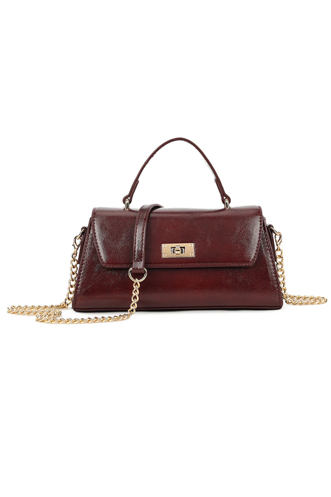 Burgundy Gold Fastening Mini Grab Bag