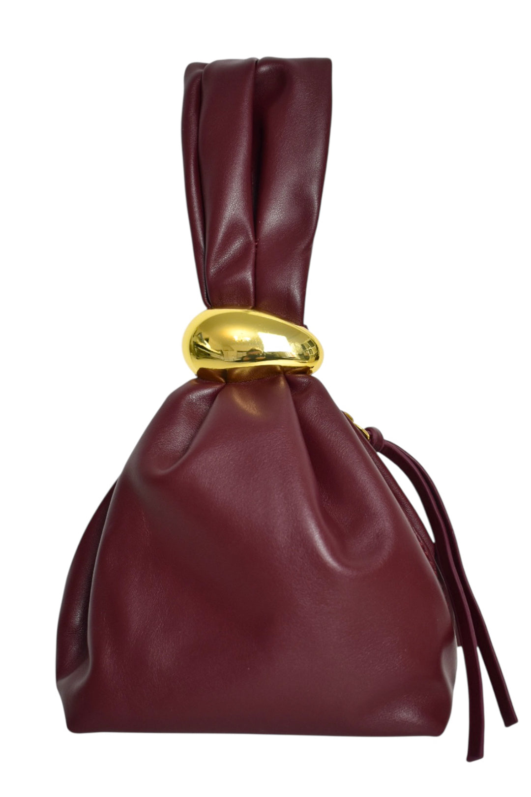 Burgundy & Gold Pouch Wristlet