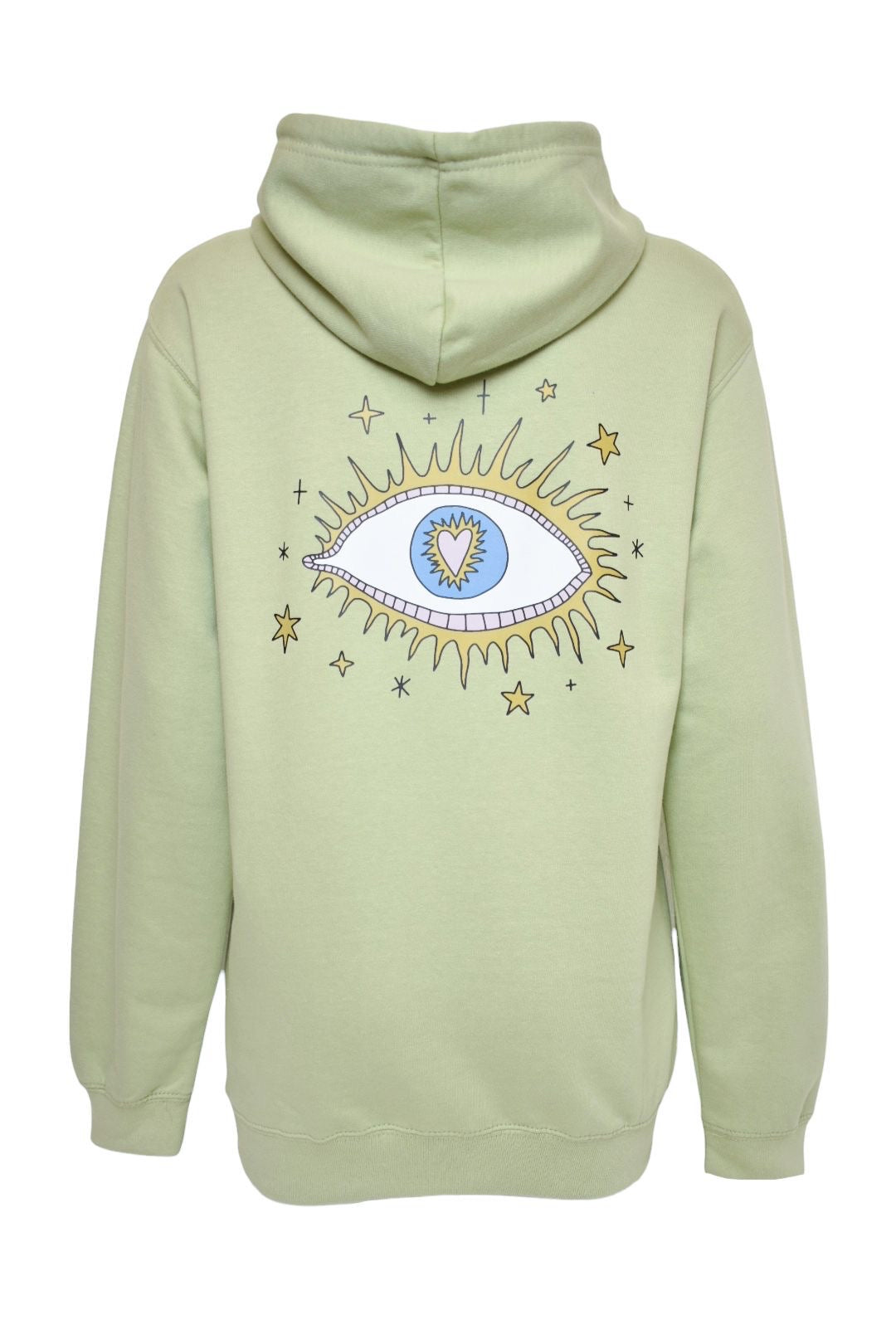 Womens Sage Green Starry Eye Hoodie Back