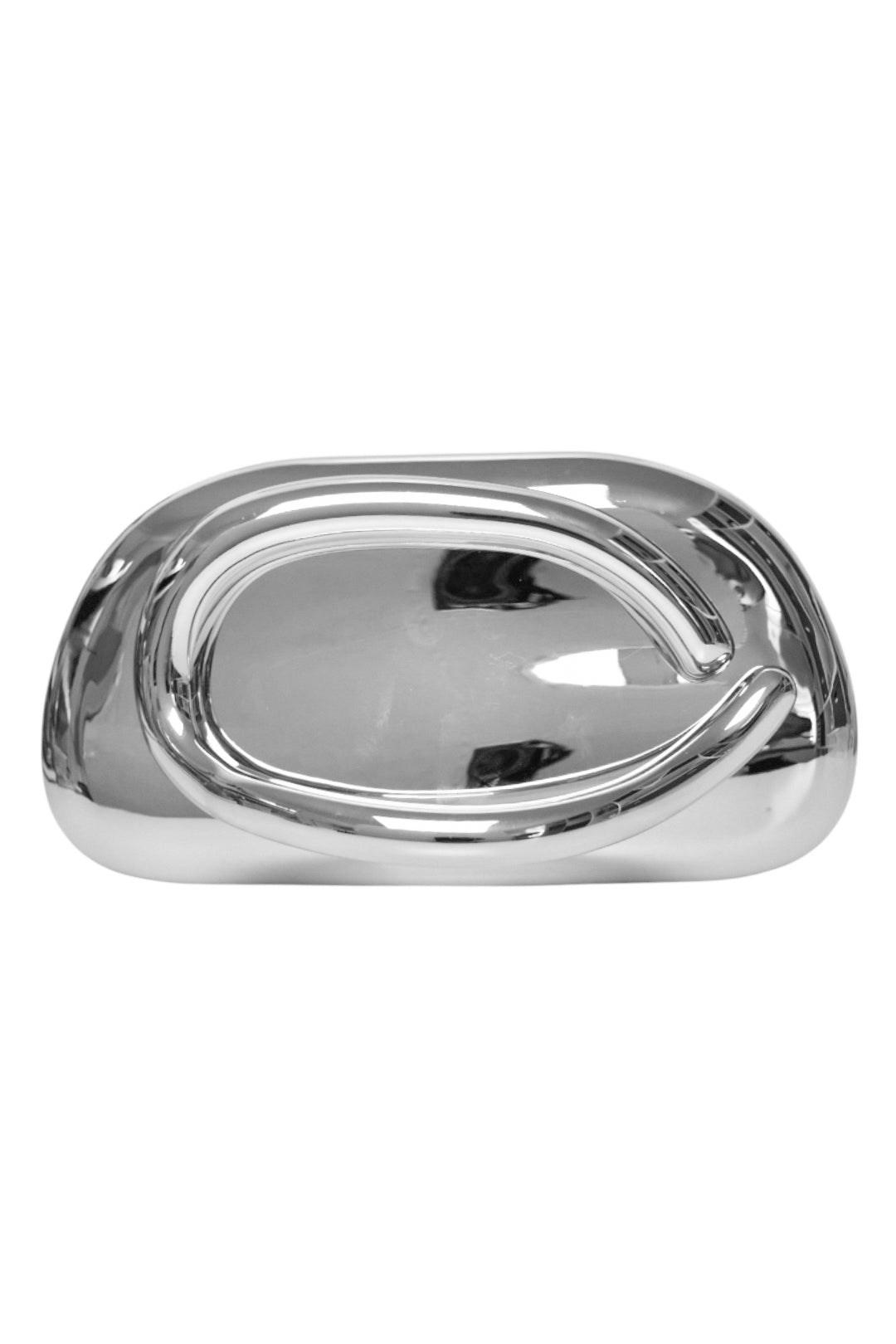 Silver Metallic Box Clutch