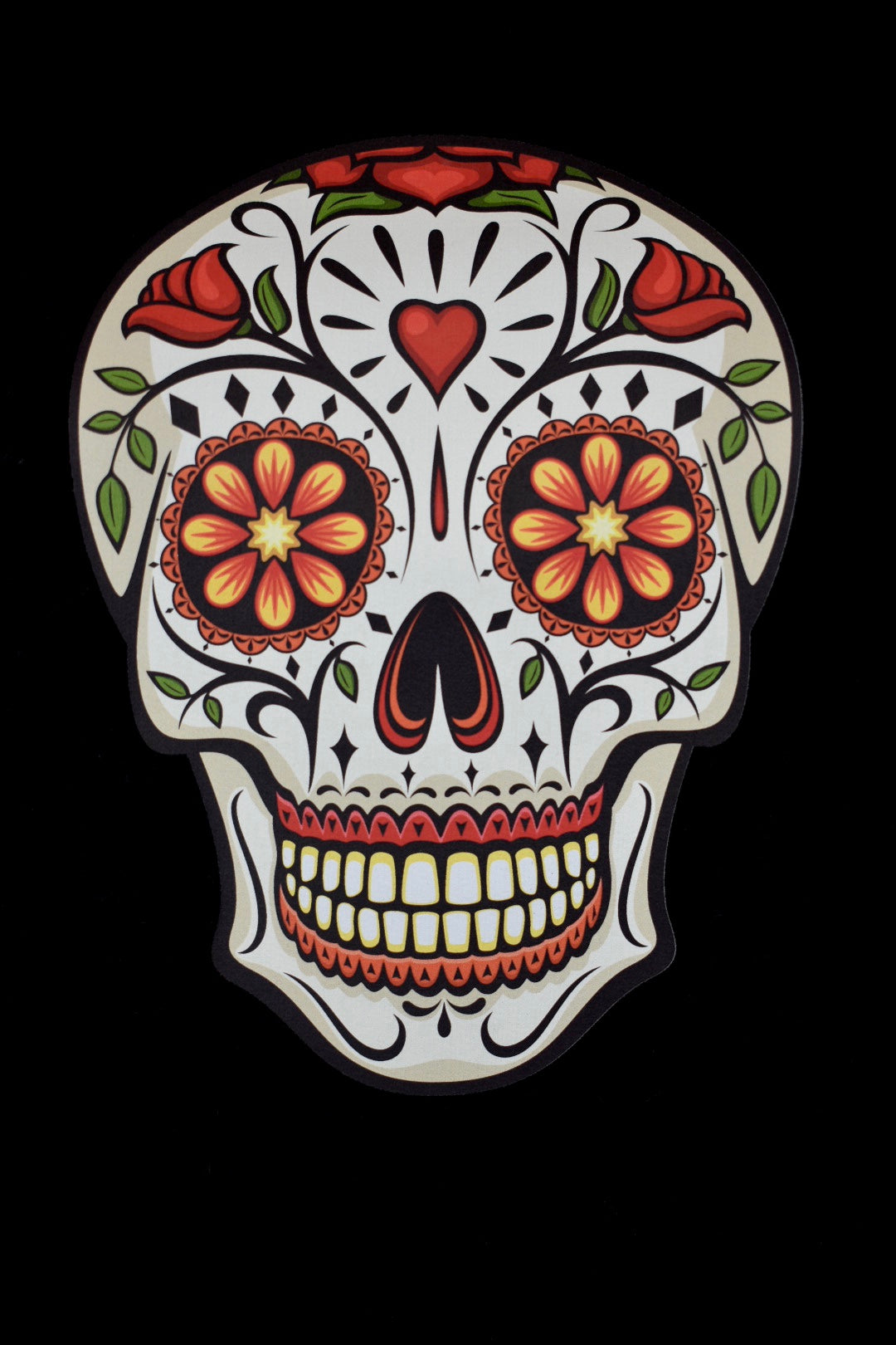 Womens Sugar Skull Hoodie Design Black