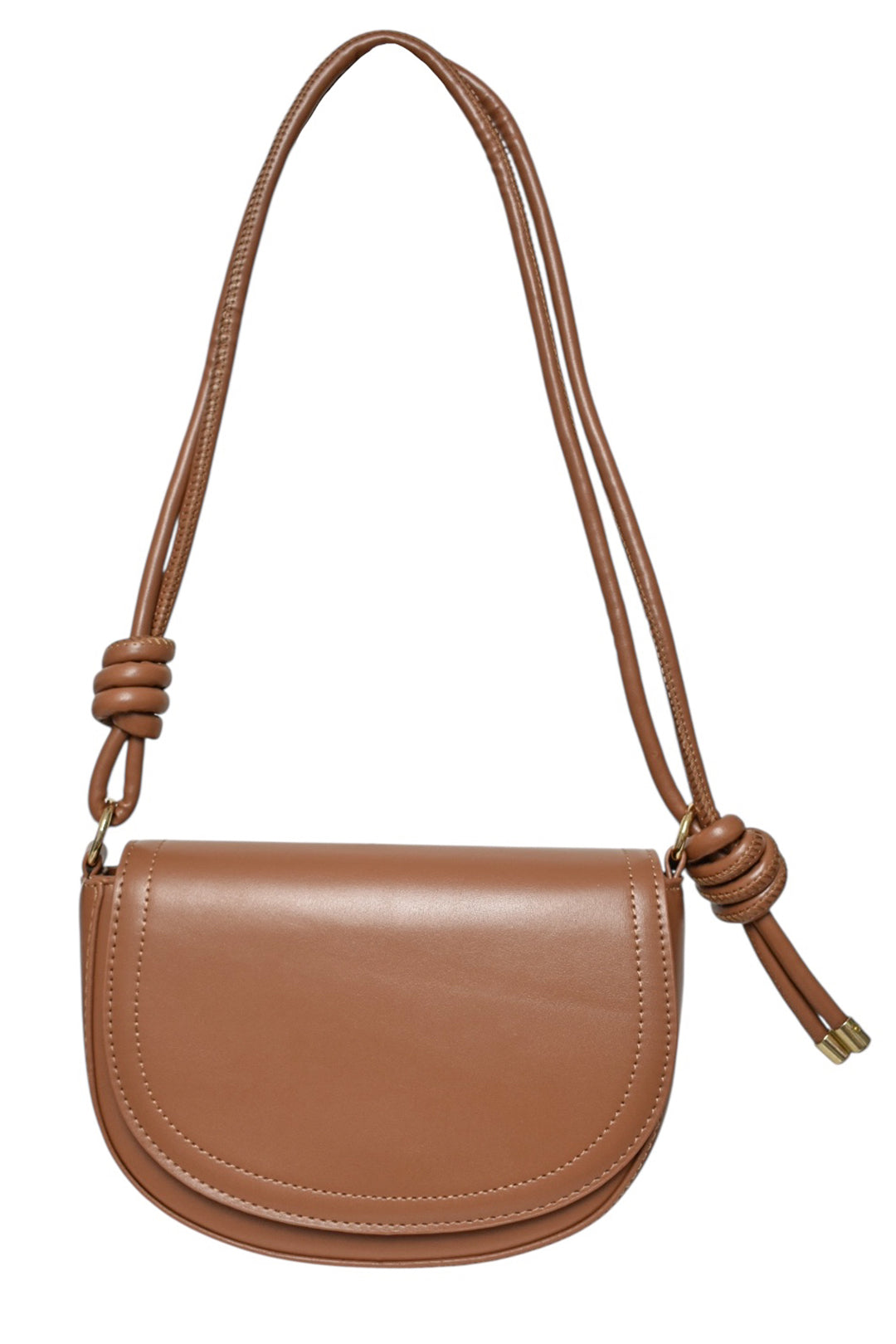 Tan Knotted Strap Cross Body Satchel
